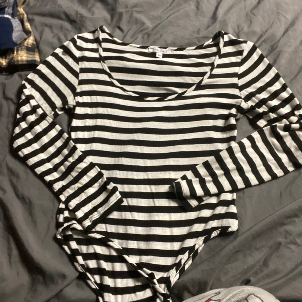 long sleeve striped body suit